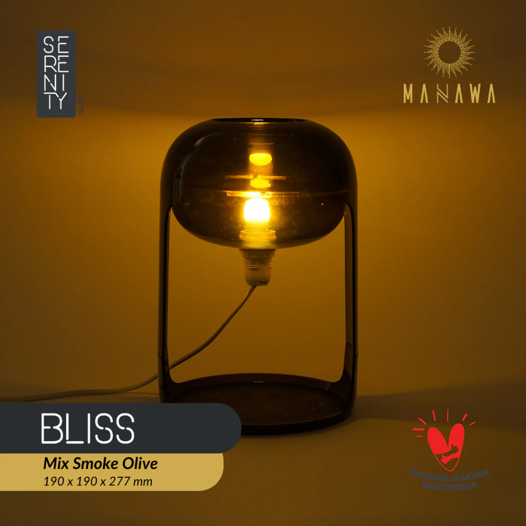 MANAWA LIVING Bliss Lampu Meja Mix Smoke Olive
