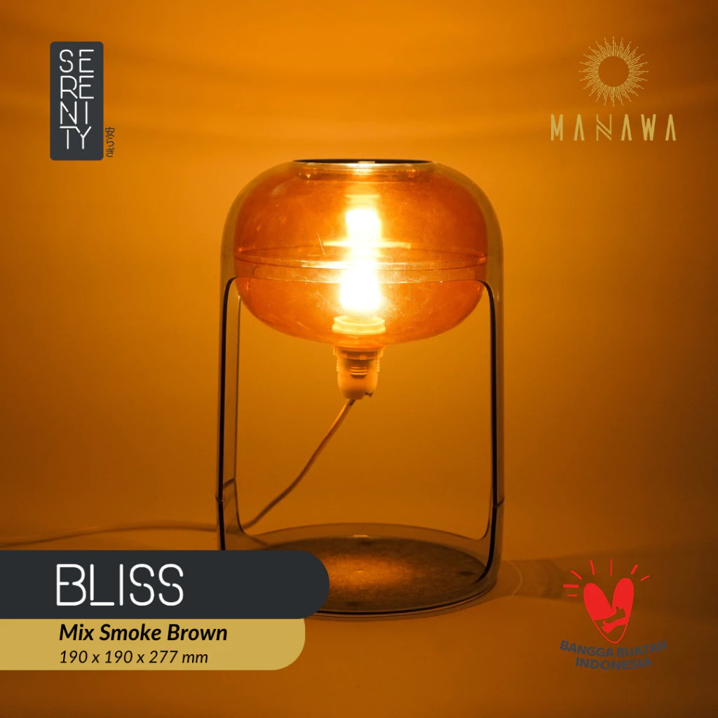 Manawa Bliss Lampu Meja Brown Mix Smoke Outer