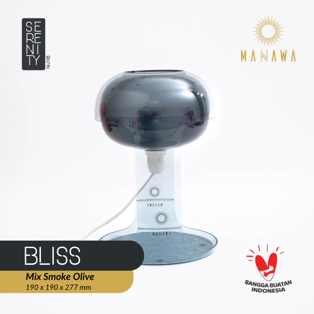 MANAWA LIVING Bliss Lampu Meja Mix Smoke Olive