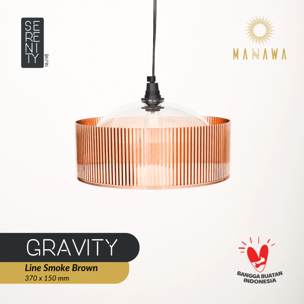 Manawa Gravity Lampu Gantung Line Smoke Brown