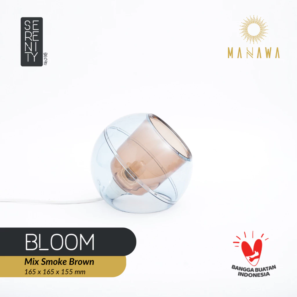 Manawa Bloom Lampu Meja Brown Mix Smoke Outer