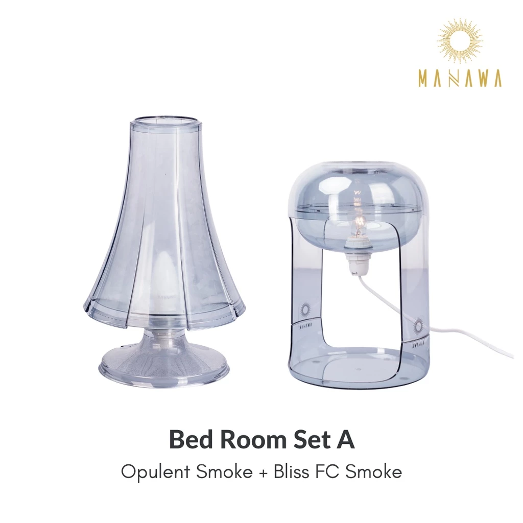 Manawa Bed Room Set A Opulent Smoke dan Bliss Lampu Meja