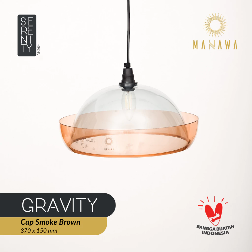 Manawa Gravity Lampu Gantung Cap Brown Smoke