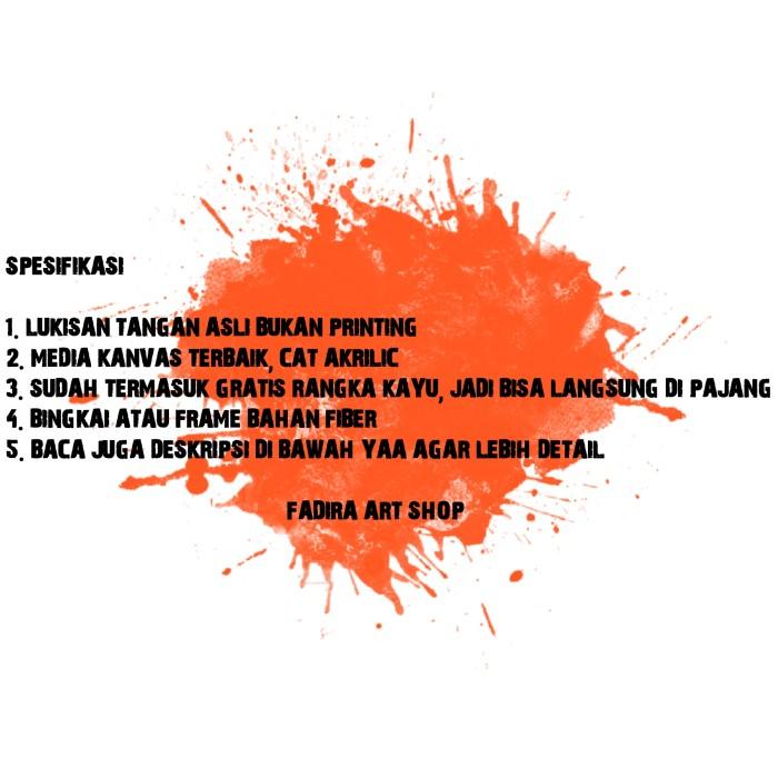 Lukisan dinding ruang tamu 5 burung merak