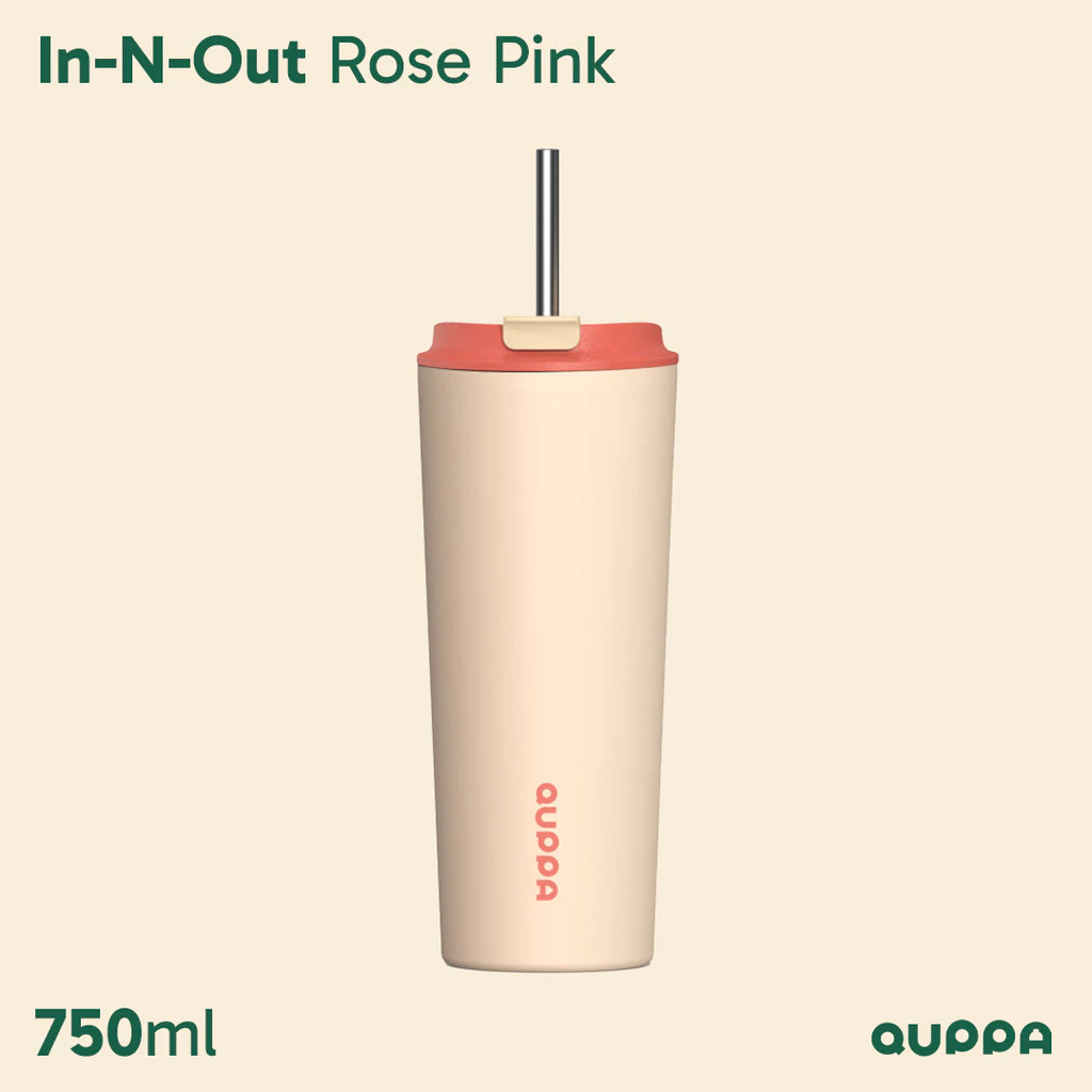 Quppa In-N-Out Rose Pink 750ml Botol Minum Thermos Tumbler