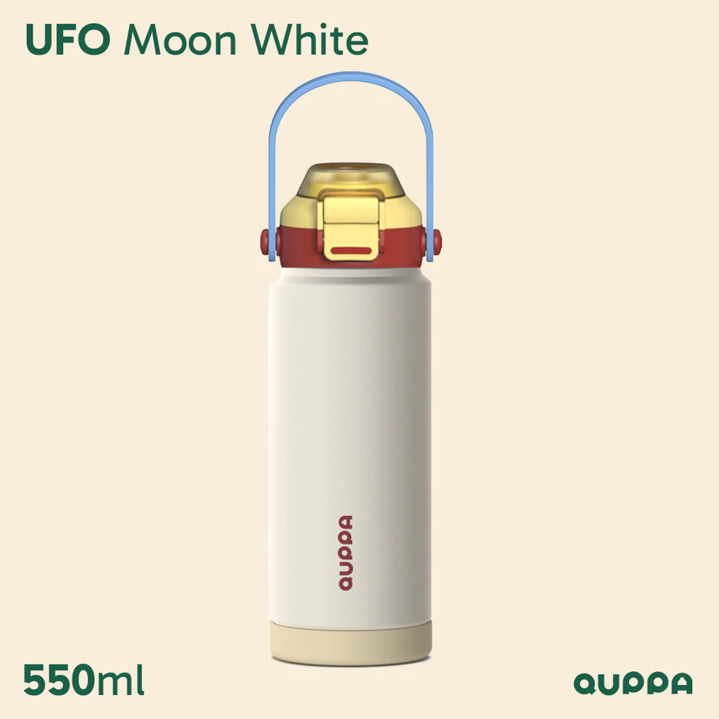Quppa UFO Moon White 550ml Botol Minum Thermos Tumbler