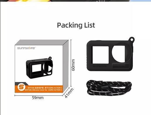 Sunnylife Protective Silicone Case With Lanyard for Osmo Action 4 / 