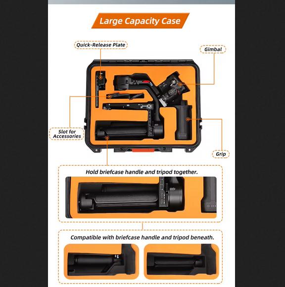Sunnylife Safety Carrying Case Waterproof Hard Shell Tas DJI RS 4