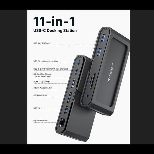 JSAUX 11 in 1 Multi-Function USB-C Docking Station Steam Deck or PC