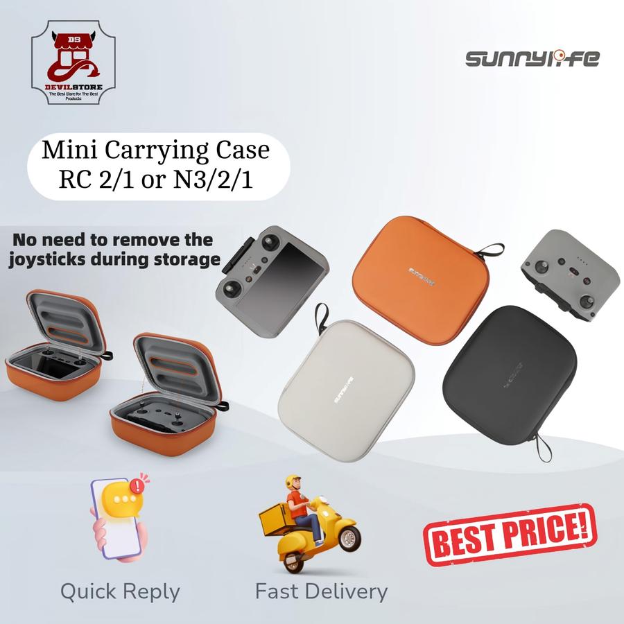 Sunnylife Mini Carrying Case Portable Clutch Storage Bag DJI for RC 2/1 - N3/2/1 NEO/ FLIP/ Air 3S
