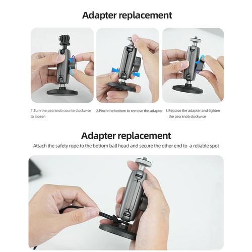 TELESIN Aluminum Alloy Magnetic Base Camera Mount Gopro Action Insta