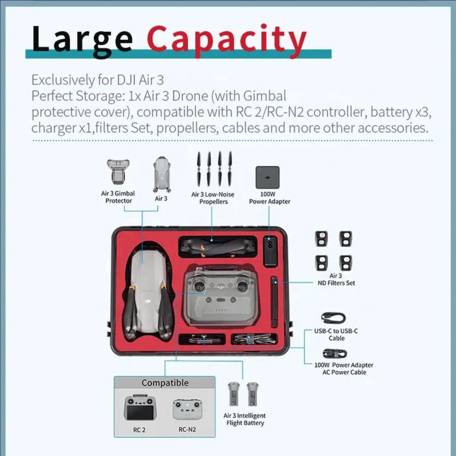 Startrc Hard Case Protector Carrying Case for DJI Air 3 