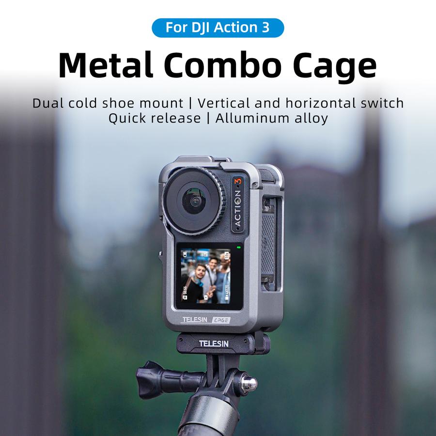 Telesin Metal Combo Case Aluminum Alloy Frame for DJI Action 4 / 3