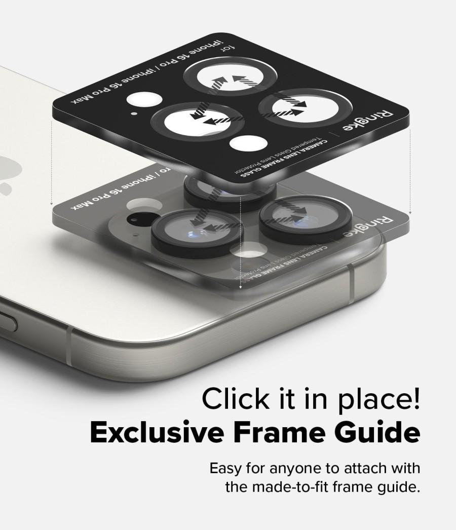 Ringke Lens Frame Glass Anti Gores Kamera iPhone 16 / 16 Plus / 16 Pro / 16 Pro Max Tempered Glass Camera Protector