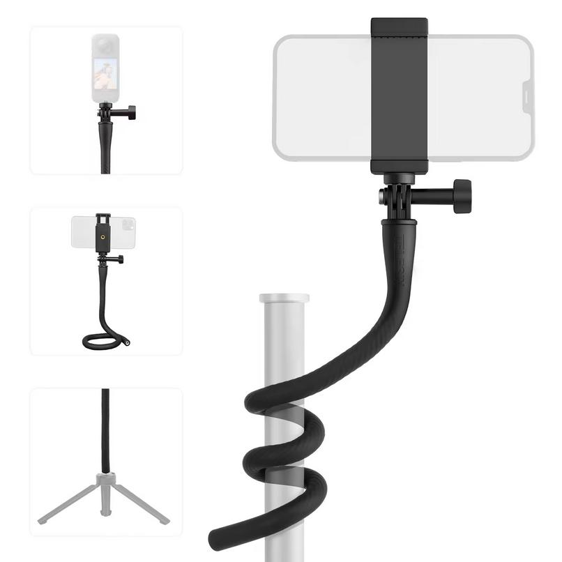 Telesin Flexible Holder Mount Stand with Phone Clip for Mobile Phone