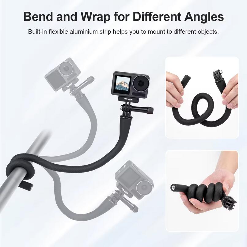 Telesin Flexible Holder Mount Stand with Phone Clip for Mobile Phone