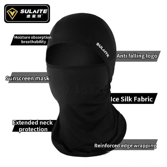 SULAITE Motorcycle Head Cover Riding Helmet Mask Protection Full Face Ice Silk Balaclava