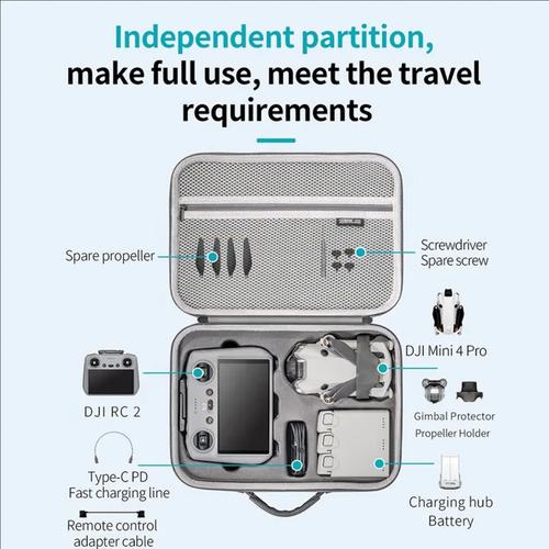 Startrc PU Shoulder Bag Carrying Case Dji Mini 4 Pro Fly More Combo