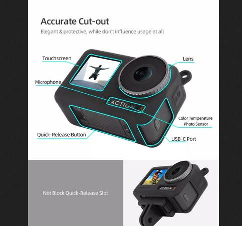 Sunnylife Protective Silicone Case With Lanyard for DJI Osmo Action 3
