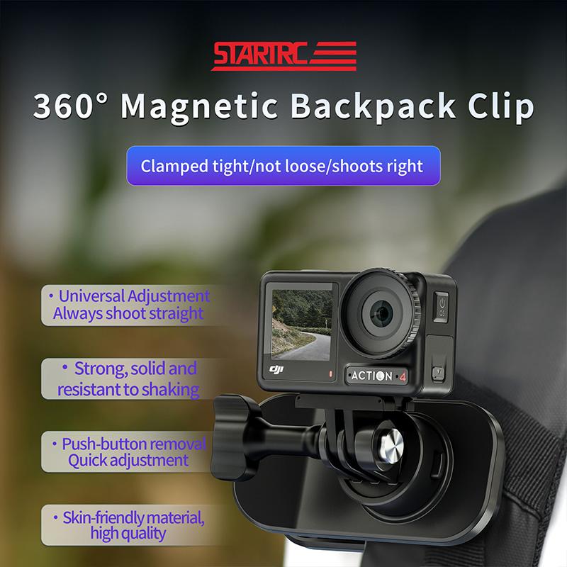 Startrc Magnetic Universal Backpack Clip Action Camera Pocket Gopro