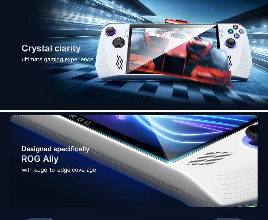 JSAUX Tempered Glass Screen Protector For ROG Ally X and ROG Ally - HD Clear
