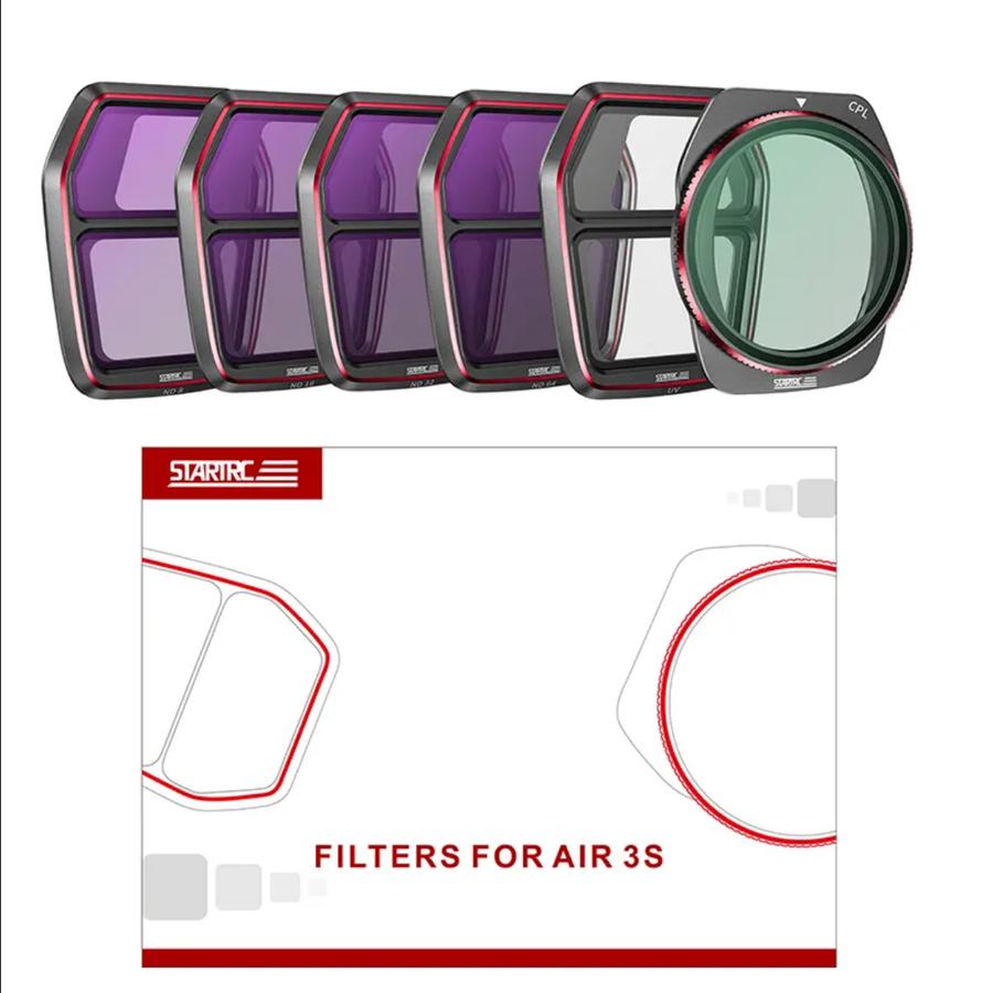 STARTRC 6 Pack Filters Set DJI Air 3S UV/ CPL/ ND8/ 16/ 32/ 64