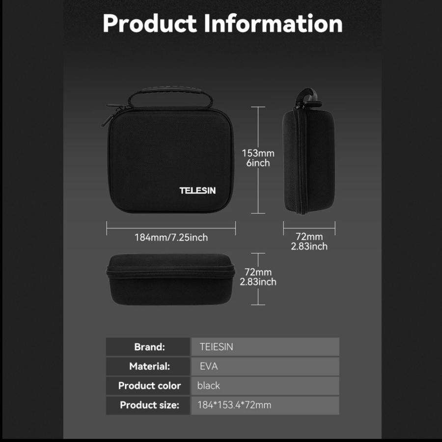 Telesin EVA Storage bag for DJI Pocket3 Hard Storage Carrying Case