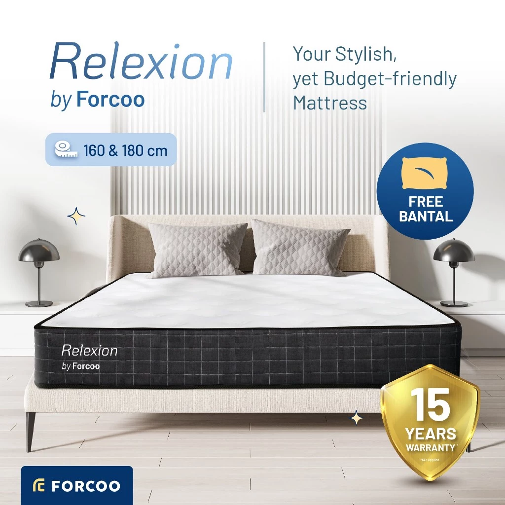Kasur Pocket Relexion by Forcoo / Mattress in a Box / Vacuum Spring Bed / FREE Bantal / Antibacterial - ukuran 160 x 200 , 180 x 200