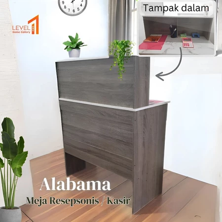 Alabama Meja Kasir 80 x 40 | Meja Resepsionis | Meja Kantor Minimalis Estetik Multifungsi Dengan Drawer | Meja Kerja