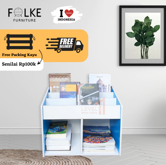 Rak Buku Anak Type Tara | Rak serbaguna minimalis | Rak susun tingkat - White
