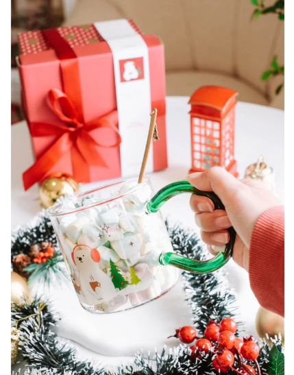 Ratel Home - Hampers Natal / Christmas Hampers - Mug Christmas + Spoon + Box | Gelas Natal