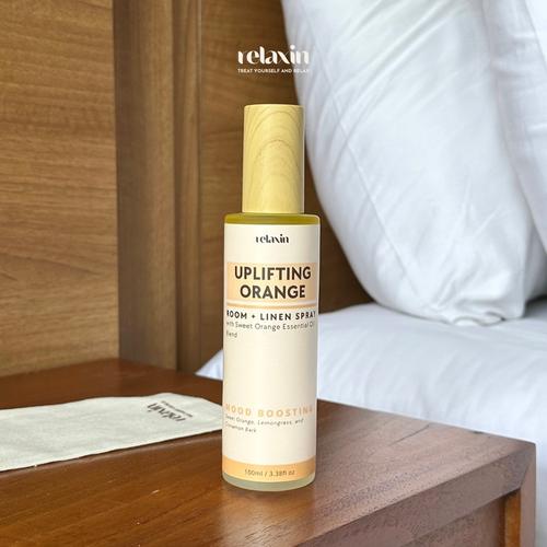 RELAXIN Room & Linen Spray Uplifting Orange 100ml | Natural Pure Essential Oil Relaksasi No Perfume