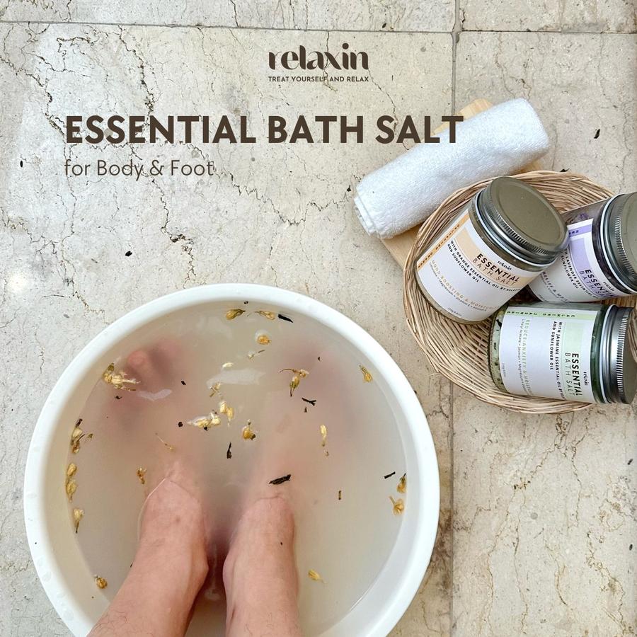 RELAXIN Restful Lavender Bath Salt Essential Oil 250g | Home Made Foot Body Relaxing Aromaterapi Aromaterapy Rejuve RevitalizingRelaksasi Epsom Teurapetic Garam Mandi Untuk Badan dan Kaki