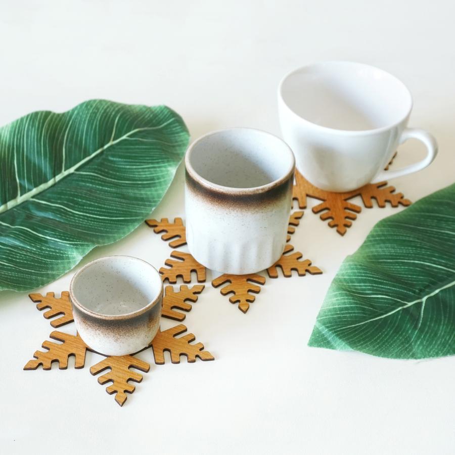 Dekayu Coaster Kayu Snowflake / Tatakan Gelas / Dekorasi Natal