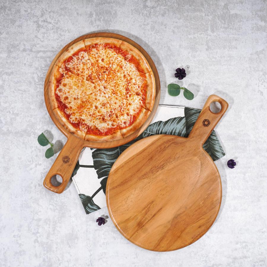 Dekayu Talenan Kayu Jati Pizza | Wooden Cutting Board | Serving Board