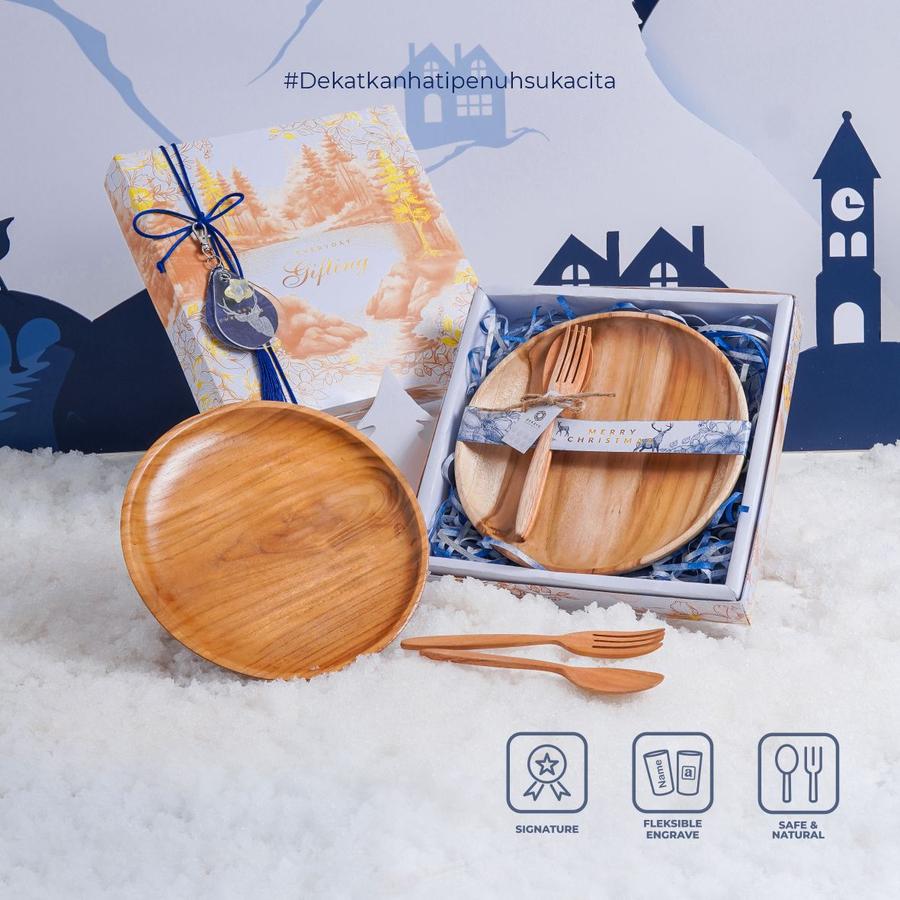 Dekayu - Hampers SPARKLING PALMA | Kado Natal | Hampers Xmast | Hampers Natal dan Tahun Baru | Christmas Hampers | Coorporate Gift | Hampers Piring Makan Kayu | Single Set