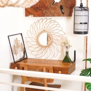 Dekayu Dekorasi Dinding Walldecor Cermin Rotan Srita / Wall Hanging Rattan