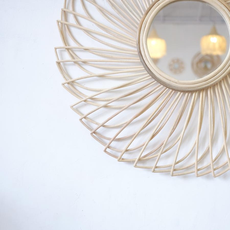 Dekayu Dekorasi Dinding Walldecor Cermin Rotan Srita / Wall Hanging Rattan