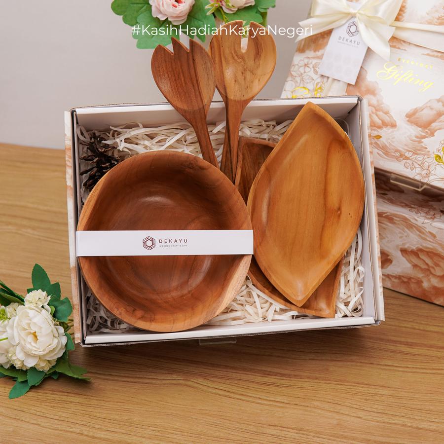 Dekayu - Hampers Salader | Hampers Alat Makan Kayu | Peralatan Dapur Kayu | Hampers Ibu