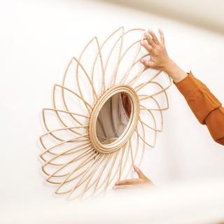 Dekayu Dekorasi Dinding Walldecor Cermin Rotan Srita / Wall Hanging Rattan