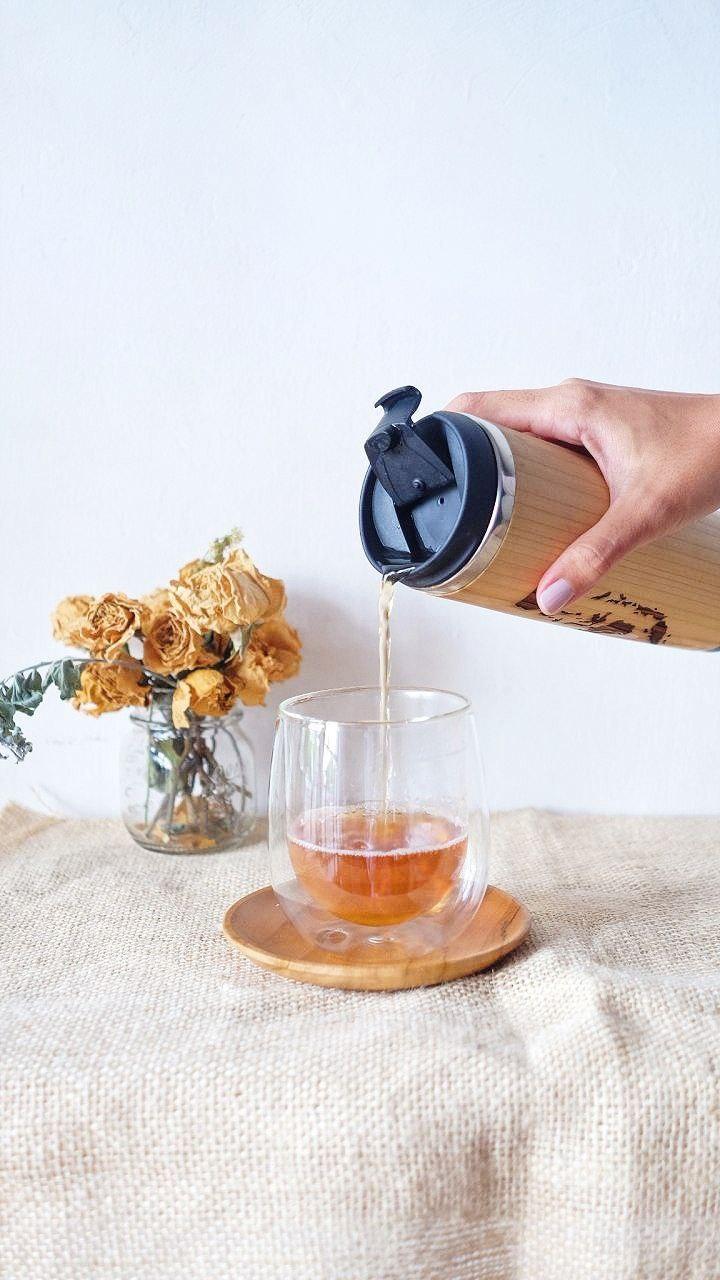 Wooden Tumblr Dekayu | Botol Minum Peta 370ml | Termos dengan Grafir