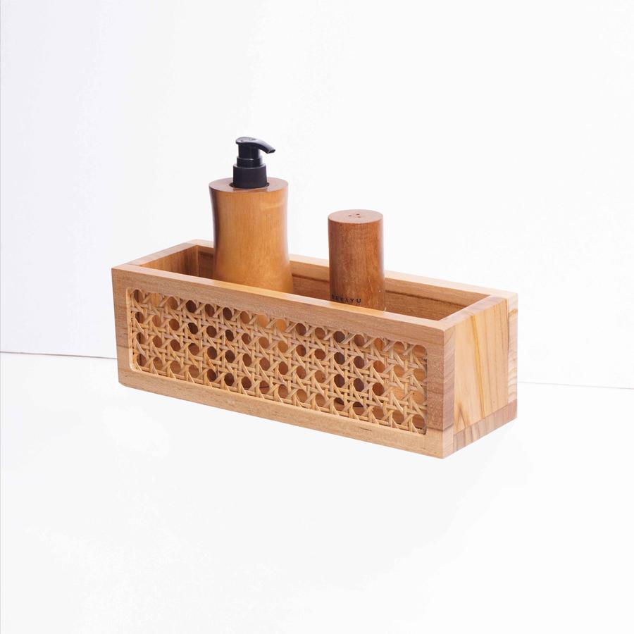 Rak jati anyam rotan / Storage Multifungsi
