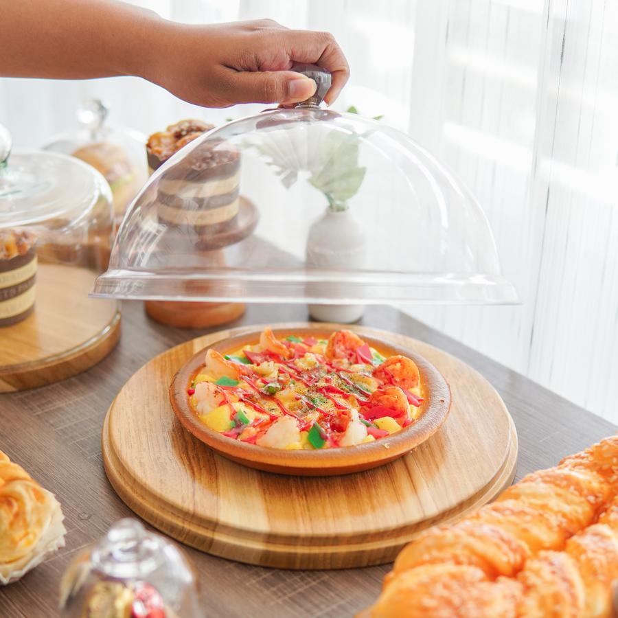 Cake Stand Kayu Jati + Acrilic / Piring Saji Kue/ Cake Stand