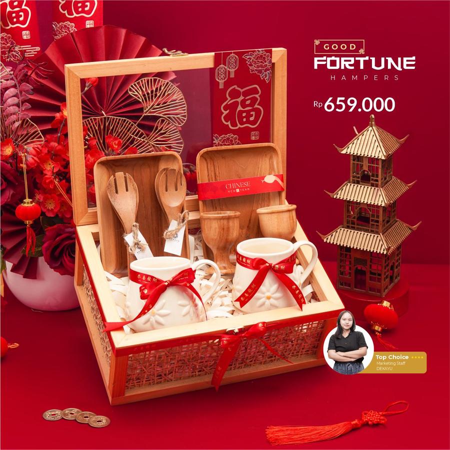 Dekayu - Hampers GRANDE GOOD FORTUNE | Kado Imlek Estetik | Chinese New Year Hampers | Personal Gift | Coorporate Gift | CNY Hampers | FREE Greeting Card