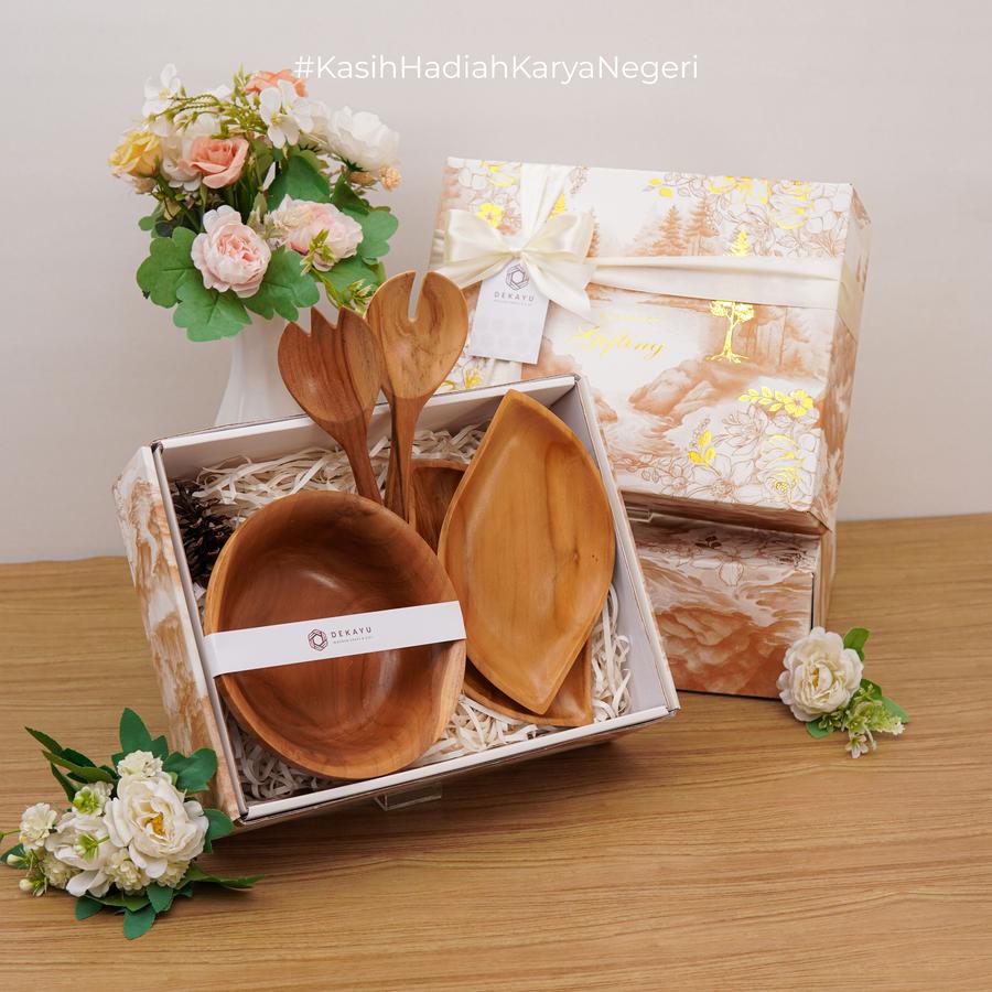 Dekayu - Hampers Salader | Hampers Alat Makan Kayu | Peralatan Dapur Kayu | Hampers Ibu