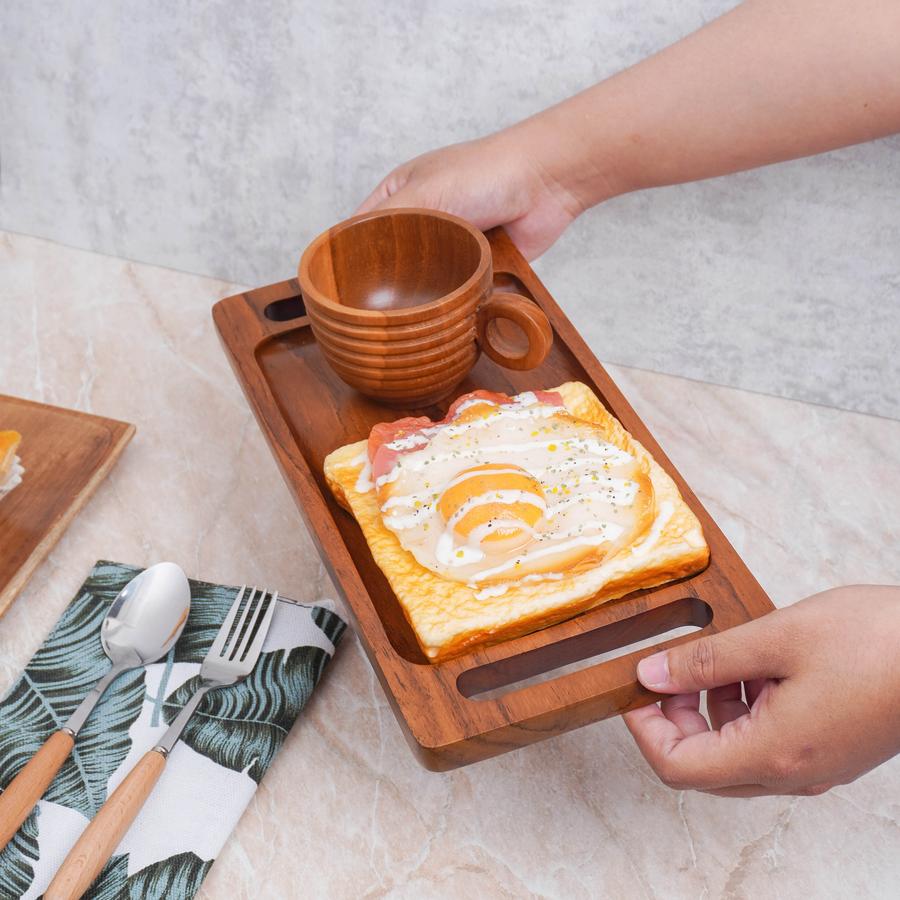 Tray Jati Siku Handle / Nampan Kayu Jati