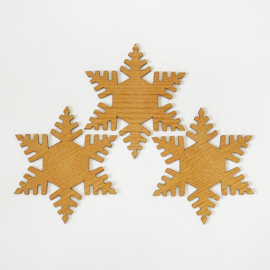 Dekayu Coaster Kayu Snowflake / Tatakan Gelas / Dekorasi Natal