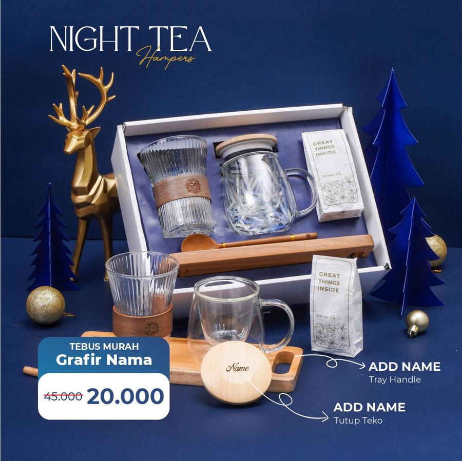 Dekayu - Hampers NIGHT TEA | Kado Natal | Hampers Xmast | Hampers Natal dan Tahun Baru | Christmas Hampers | Coorporate Gift | Hampers Teaware set
