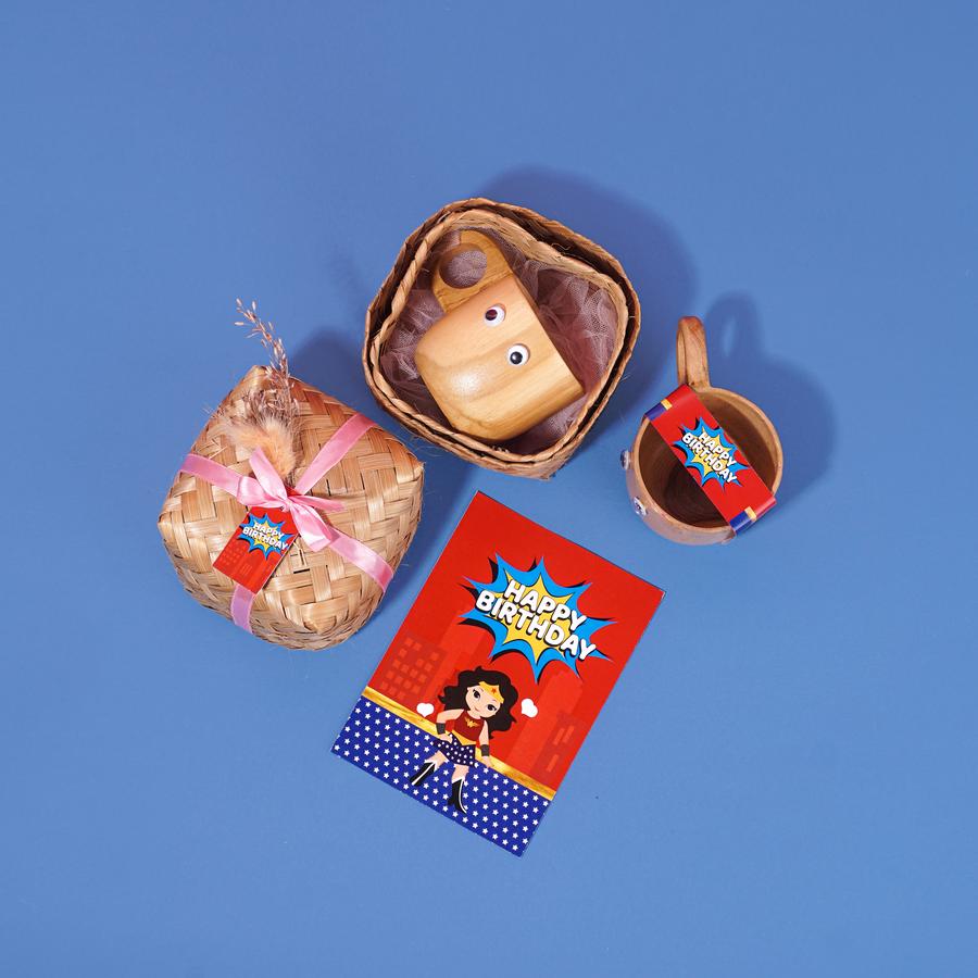 Dekayu Hampers Kids Antiope | Ulang Tahun Anak | Box Hampers | Gift Box | Hadiah Pernikahan | Wedding Gift | Hampers Kayu Unik Berwarna