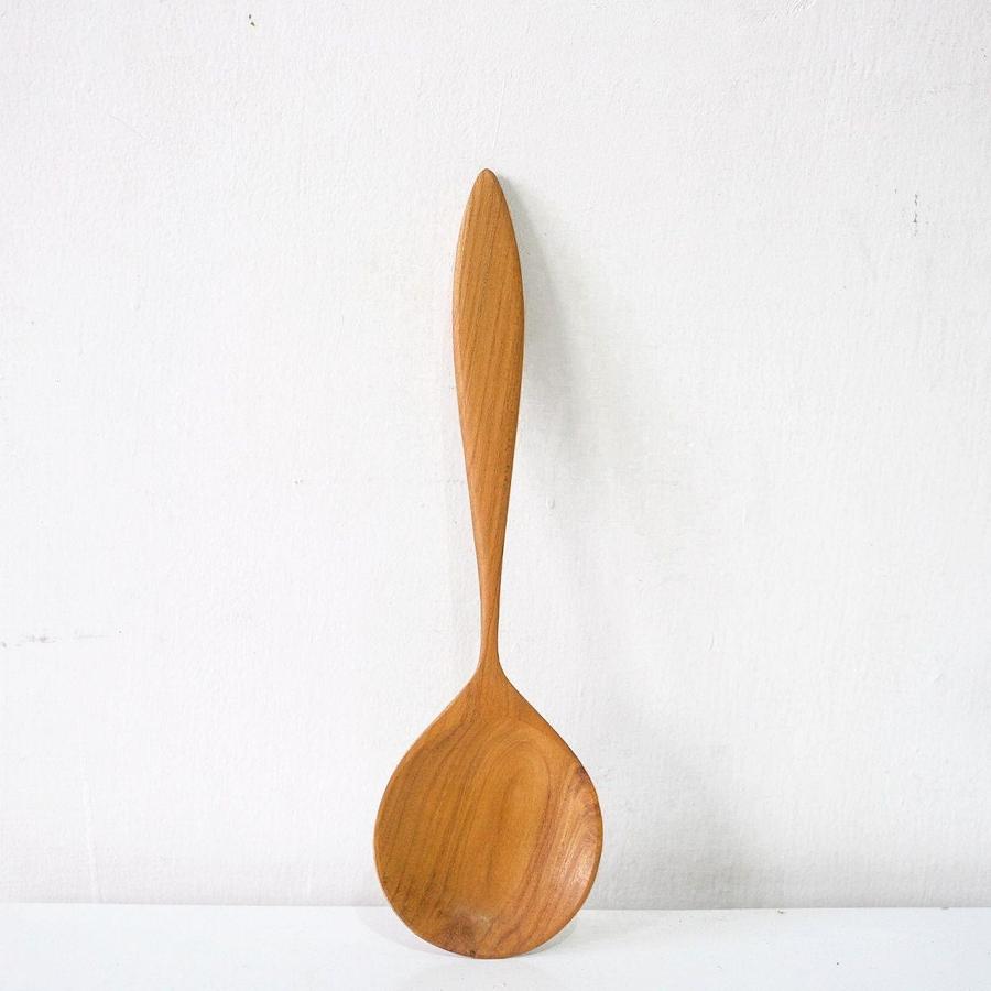 Entong Jati Bulat P28 | Spatula Kayu | Sutil Kayu | Sendok Kayu Bulat